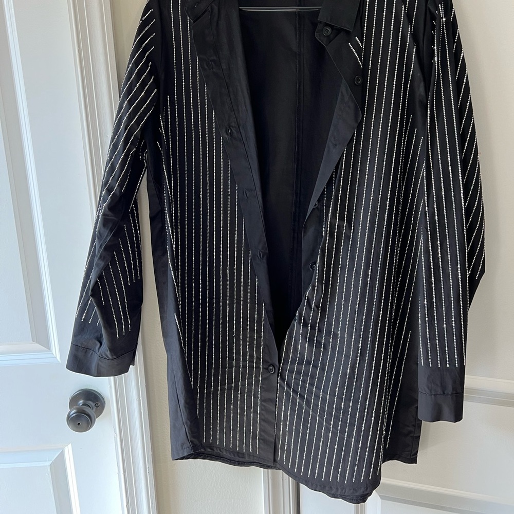 Black Sparkly shirt dress